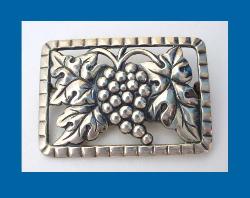 Walter Lampl Sterling Grape Motif Brooch