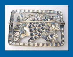 Walter Lampl Sterling Grape Motif Brooch Back