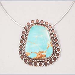 Cherokee Lee Prince Sterling Turquoise Pendant