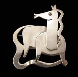 Paul Lobel Modernist Sterling Horse Brooch