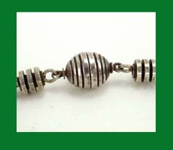 Machine Age Green Glass Bead Necklace Clasp