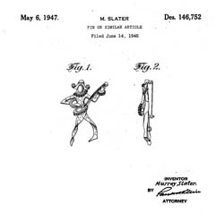 Mandle Arlequin Sterling Pin Patent
