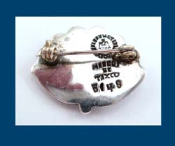 Margot de Taxco Sterling Shell Pin Signature