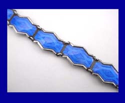 Bernard Meldah Cobalt Blue Enamel Sterling Bracelet