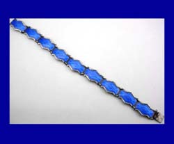 Bernard Meldah Cobalt Blue Enamel Sterling Bracelet Full View