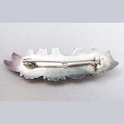 Japanese Meiji Era Hallmarked Silver Menuki Pin Back