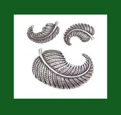 Ming's Sterling Silver Palm Fronds Pin and Earrings Front