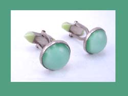 Green Glass Moonglow Cufflinks