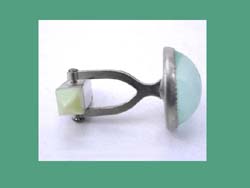 Green Glass Moonglow Cufflinks Side