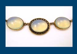 Silver Vermeil Glass Moonstone Necklace Bracelet and Earrings Back