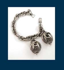 Napier Silver Tone Fruit Charm Bracelet