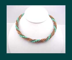 Napier Gold Tone & Turquoise Beaded Necklace