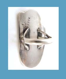Navajo Sterling and Turquoise Ring Signed Mary Signature