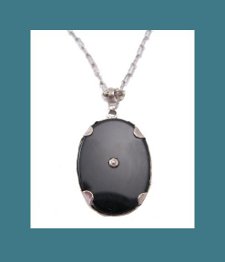Black Onyx Sterling Filigree Necklace Signature