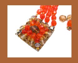 West Germany Beautifully Beaded Bracelet and Earrings Clasp