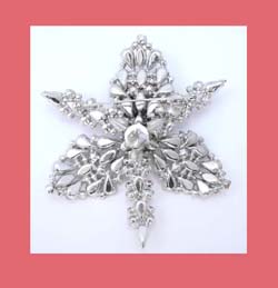 Large Rhinestone Orchid Pin Back