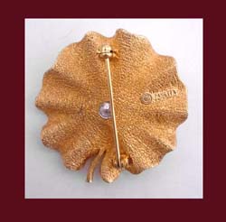 Adorable Panetta Rhinestone Frog on Lily Pad Pin Back