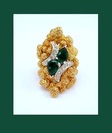 Panetta Emerald Green Rhinestone Ring