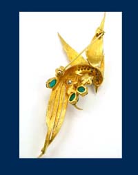 Beautiful Bird of Paradise Rhinestone and Fruit Salad Pin Signature
