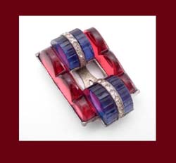 Patriotic Molded Glass Dress Clip