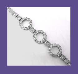 Art Deco Payco Sterling 1926 Rhinestone Bracelet Signature