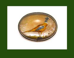 Sterling Reverse Carved Pheasant Pin