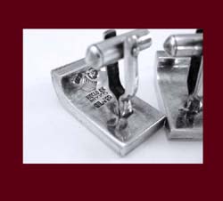 Antonio Pineda Sterling and Onyx Cufflinks Signature