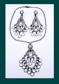 Outstanding Rhinestone Necklace and Earrings