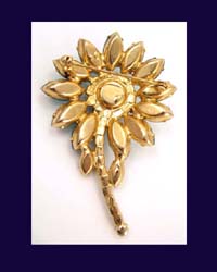 Light Blue Rhinestone Flower Pin Signature
