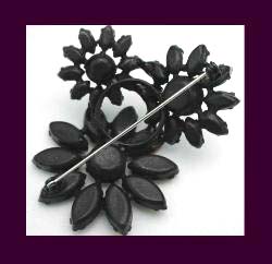 Colorful Rhinestone Flower Pin Back