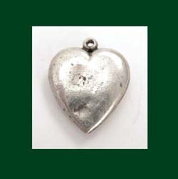 Rhinestone Sterling Puffy Heart Charm Signature