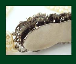 Rhinestone & Glass Pearl Choker Back