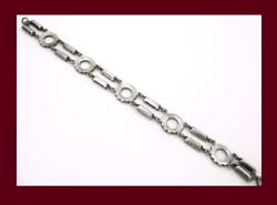 Black and Clear Rhinestone Sterling Bracelet Signature