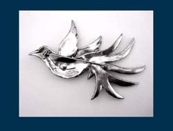 Rhinestone 1930's Swallow Bird Pin Back