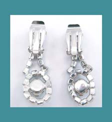 Blue Green Rivoli
                Rhinestone Earrings Signature