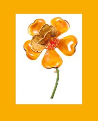 Original by Robert Orange Enamel Flower Pin