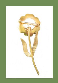 Original by Robert Daisy Enamel Flower Pin Back