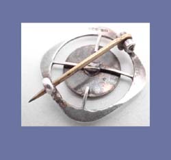 Victorian Sterling Enamel Floral Pin Signature