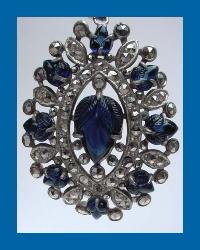 Marcasite & Sapphire Glass Fruit Salad Pendant