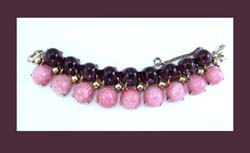 Schiaparelli Pink and Purple Glass Gumdrop Bracelet