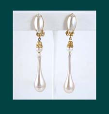 Elegant Faux Pearl Earrings by Lewis Segal