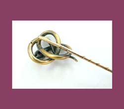 Victorian 10k Gold Snake with Ruby Stick Pin Back
