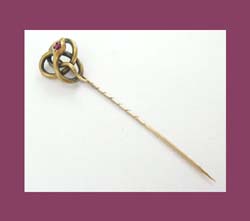 Victorian 10k Gold Snake with Ruby Stick Pin Full