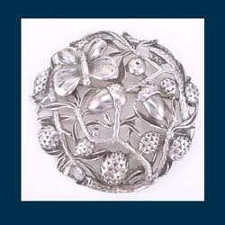 Sterling Silver Butterfly, Acorn, and Pine Cone Brooch