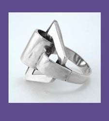Mid-century Modernist Sterling Ring Signature
