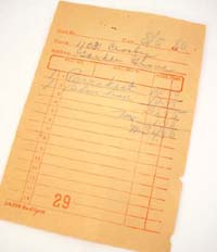 Takahashi Bluebird Pin Receipt