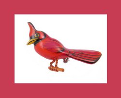 Takahashi Cardinal Bird Pin Front
