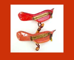 Takahashi Male and Female Cardinal Pins Back