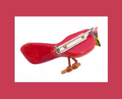 Takahashi Cardinal Bird Pin Back