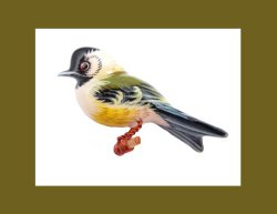 Takahashi Black-capped Chickadee Bird Pin Front